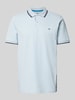 Fynch-Hatton Regular Fit Poloshirt mit Kontraststreifen Hellblau Melange