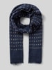 Hartford Sjaal van wol met franjes, model 'Indigo' Blauw