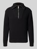 HUGO Regular Fit Troyer aus reiner Baumwolle Modell 'SRIGG' Black