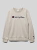 CHAMPION Sweatshirt mit Label-Stitching Stein