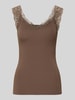 PIECES Slim Fit Tanktop aus Viskose-Mix Modell 'BARBERA' Dunkelbraun