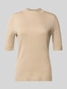 comma Gebreide pullover van viscosemix met 1/2-mouwen Zand