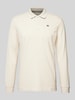 Tom Tailor Regular Fit Langarmshirt in Piqué-Optik aus reiner Baumwolle Offwhite