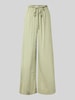 LeGer by Lena Gercke Wide leg stoffen broek van een mix van viscose en linnen, model 'Emelie' Rietgroen