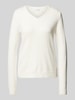 Vila Strickpullover mit V-Ausschnitt Modell 'Viril' Offwhite