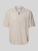 Only & Sons Relaxed Fit Freizeithemd aus Baumwoll-Leinen-Mix Modell 'CAIDEN' Beige
