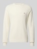 Calvin Klein Jeans Strickpullover mit Label-Patch Offwhite