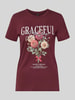 ONLY Regular Fit T-Shirt aus reiner Baumwolle 'ONLLUCY' Bordeaux Melange