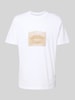 HUGO T-Shirt mit Label-Print Modell 'Deterni' Weiss