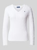 Polo Ralph Lauren Strickpullover mit Logo-Stitching Modell 'KIMBERLY' Weiss