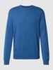 Christian Berg Men Strickpullover in melierter Optik Jeansblau Melange