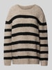 Smith and Soul Oversized Strickpullover mit Rundhalsausschnitt Beige