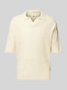 Redefined Rebel Regular Fit Poloshirt mit V-Ausschnitt Modell 'Aron' Offwhite