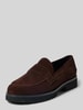 Högl Loafers aus Velours mit profilierter Sohle Dunkelbraun