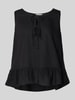 Tom Tailor Denim Regular Fit Blusentop aus Viskose-Leinen-Mix Black