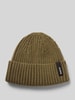 Barts Beanie met labeldetail, model 'SUMTER' Olijfgroen