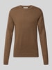 Casual Friday Regular Fit Strickpullover aus Baumwoll-Mix mit Kaschmir-Anteil Schoko