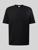 Drykorn T-Shirt mit geripptem Rundhalsausschnitt Modell 'RAPHAEL' Black