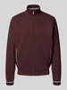 bugatti Sweatjacke mit Stehkragen Bordeaux