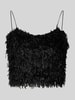 Only Crop Top mit Federn Modell 'FEATHER' Black