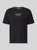 JACK & JONES T-Shirt mit Label-Print und Rundhalsausschnitt Black