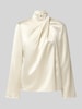 Jake*s Collection Regular fit blouse met lange mouwen van satijn Ecru