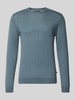 Matinique Strickpullover mit gerippten Abschlüssen Modell 'Margrate' Bleu
