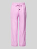 BOSS Orange Tapered fit stoffen broek met tunnelkoord, model 'Timpa' Roze