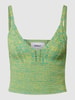 Only Korte top met all-over motief, model 'ANYA' Groen