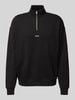 HUGO Sweatshirt mit Troyer-Kragen Modell "Durty" Black