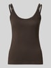 monari Tanktop mit Rundhalsausschnitt und Label-Detail Dunkelbraun