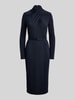Lauren Ralph Lauren Midikleid mit drapiertem Wickelkragen Marine