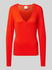 ICHI Gebreide pullover met V-hals, model 'DIANE' Rood