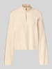 VERO MODA Loose Fit Pullover mit Troyer-Kragen Modell 'SABA' Ecru