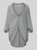 OPUS Poncho mit gerippten Abschlüssen Modell 'Amaryllis' Hellgrau