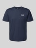 EA7 Emporio Armani T-shirt met labelprint Donkerblauw