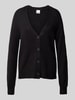 ICHI Strickcardigan mit V-Ausschnitt Modell 'Kamara' Black