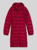 HUGO Regular fit gewatteerde lange jas met capuchon  Rood