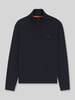 BOSS Orange Regular Fit Troyer aus reiner Baumwolle Modell 'Zetrust' Dunkelblau