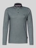 HECHTER PARIS Longsleeve mit Polokragen und kurzer Knopfleiste Mittelgrau Melange