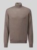 Jake*s Studio Men Regular Fit Rollkragenpullover aus reiner Wolle Mittelbraun
