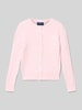 Polo Ralph Lauren Teens Strickjacke mit Zopfmuster und Label-Stitching Rosa