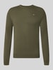 Napapijri sweter z dzianiny Slim Fit z czystej wełny model 'DAMAVAND' Khaki