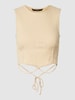 Vero Moda Crop Top in Ripp-Optik Modell 'CAMMA' Beige