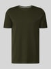 Fynch-Hatton T-Shirt mit Rundhalsausschnitt und Label-Stitching Khaki
