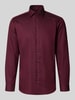 Christian Berg Men Regular Fit Businesss-Hemd mit Kentkragen Aubergine