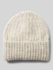 American Vintage Beanie mit Strukturmuster und Alpaka-Anteil Modell 'EAST' Beige