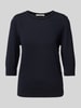 Lanius Gebreide pullover met 3/4-mouwen Marineblauw