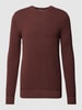 s.Oliver RED LABEL Gebreide pullover met structuurmotief Bordeaux