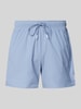 BOSS Regular Fit Badeshorts mit Label-Print Modell 'Iconic' Jeansblau